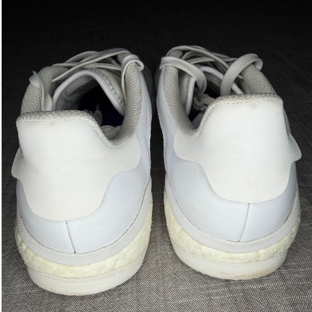 Adidas 3MC Boost Skate Shoes Mens 8.5 Triple White Leather Low Sneakers FV5951 - Picture 6 of 10